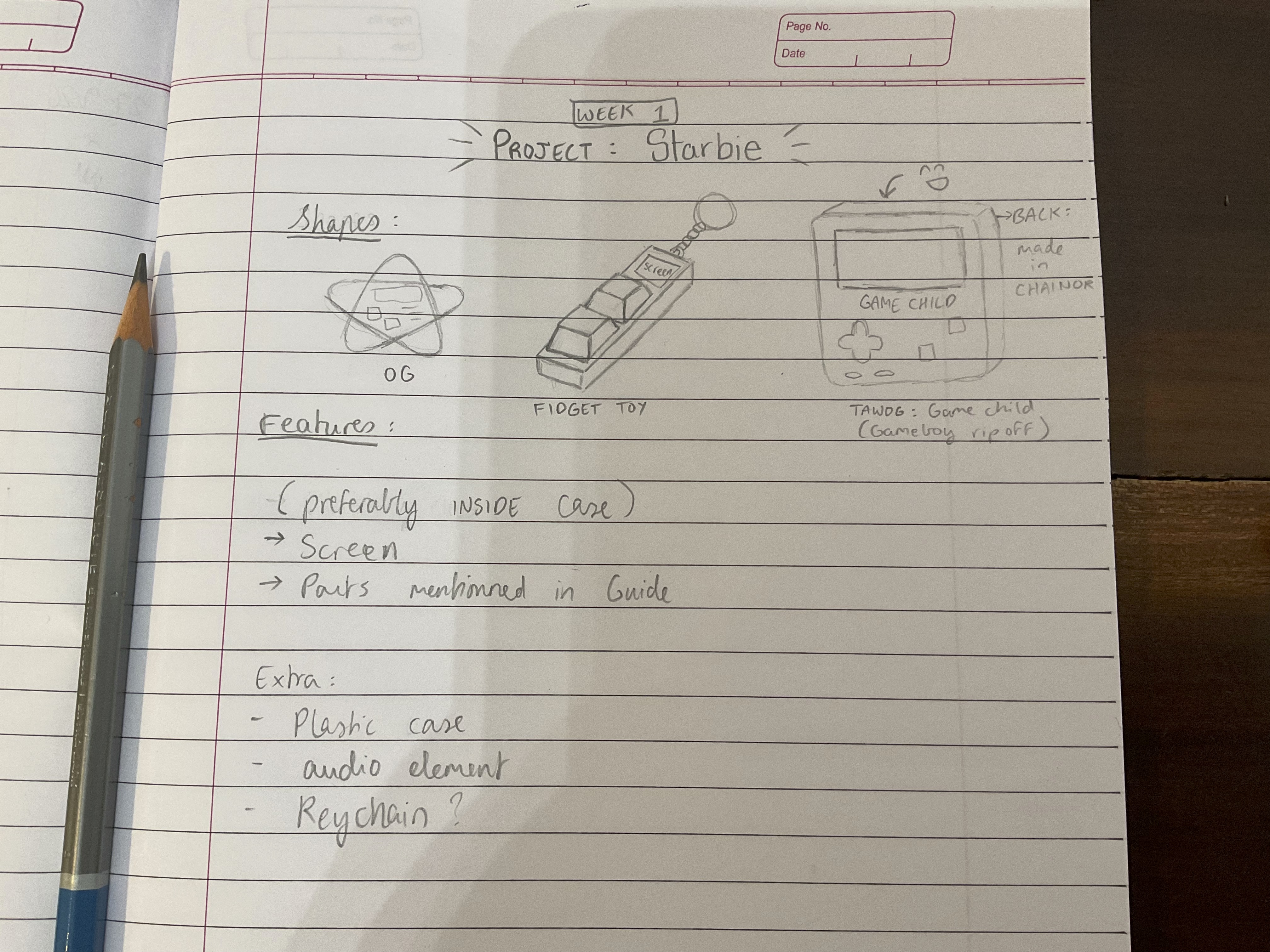 Starbie Plan (for week 1)